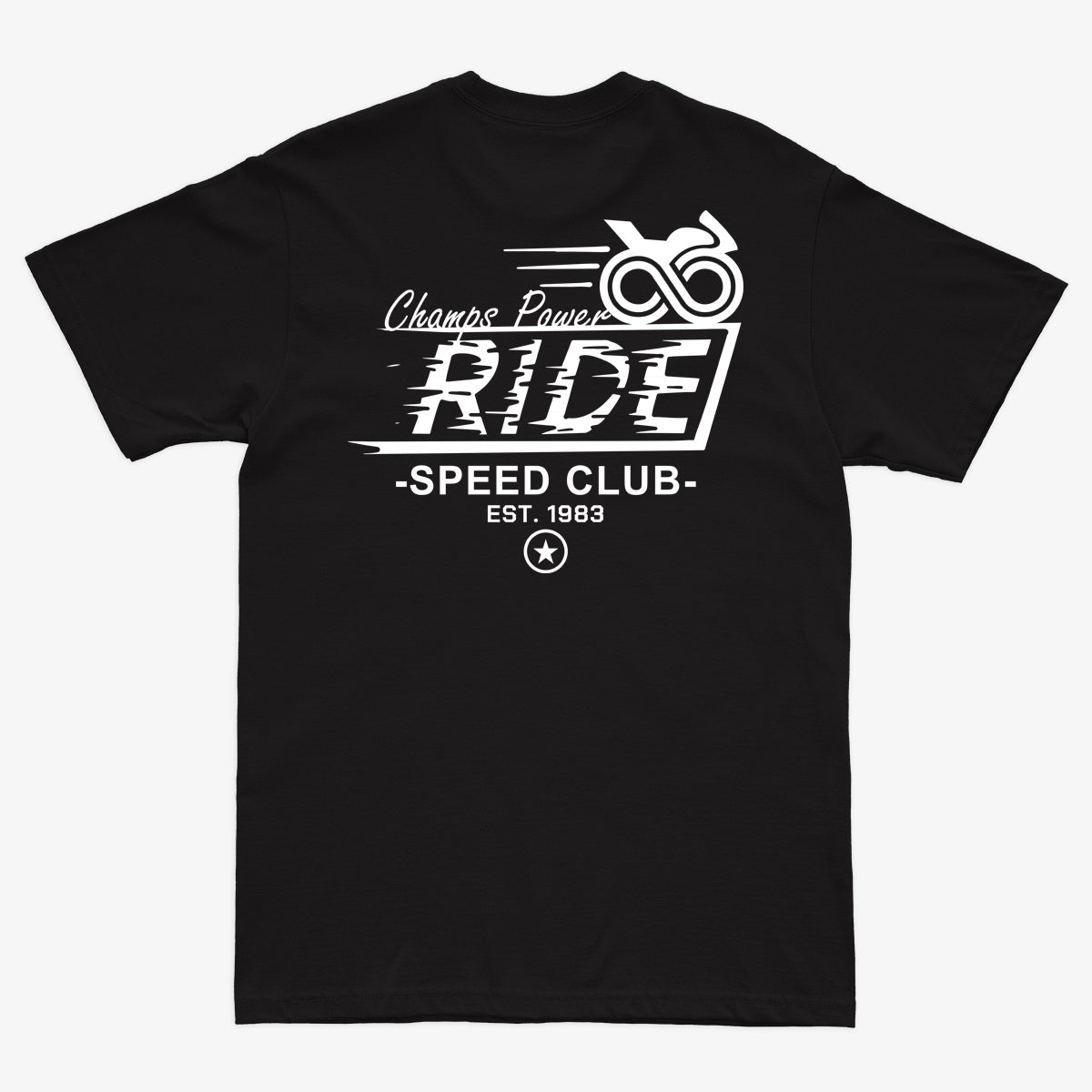 CAMISETA PREMIUM CHAMPS POWER SPEED CLUB BLACK