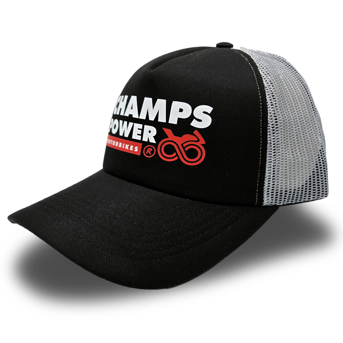GORRA PREMIUM CHAMPS POWER MOTORBIKES 2025 BLACK & GREY