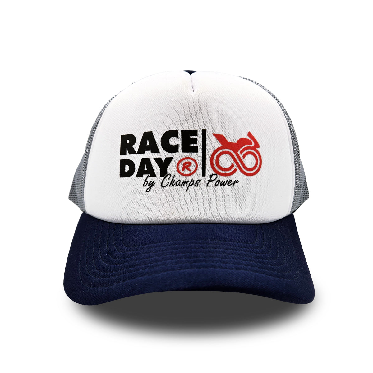 GORRA PREMIUM CHAMPS POWER RACE DAY 2025 WHITE, RED AND BLUE