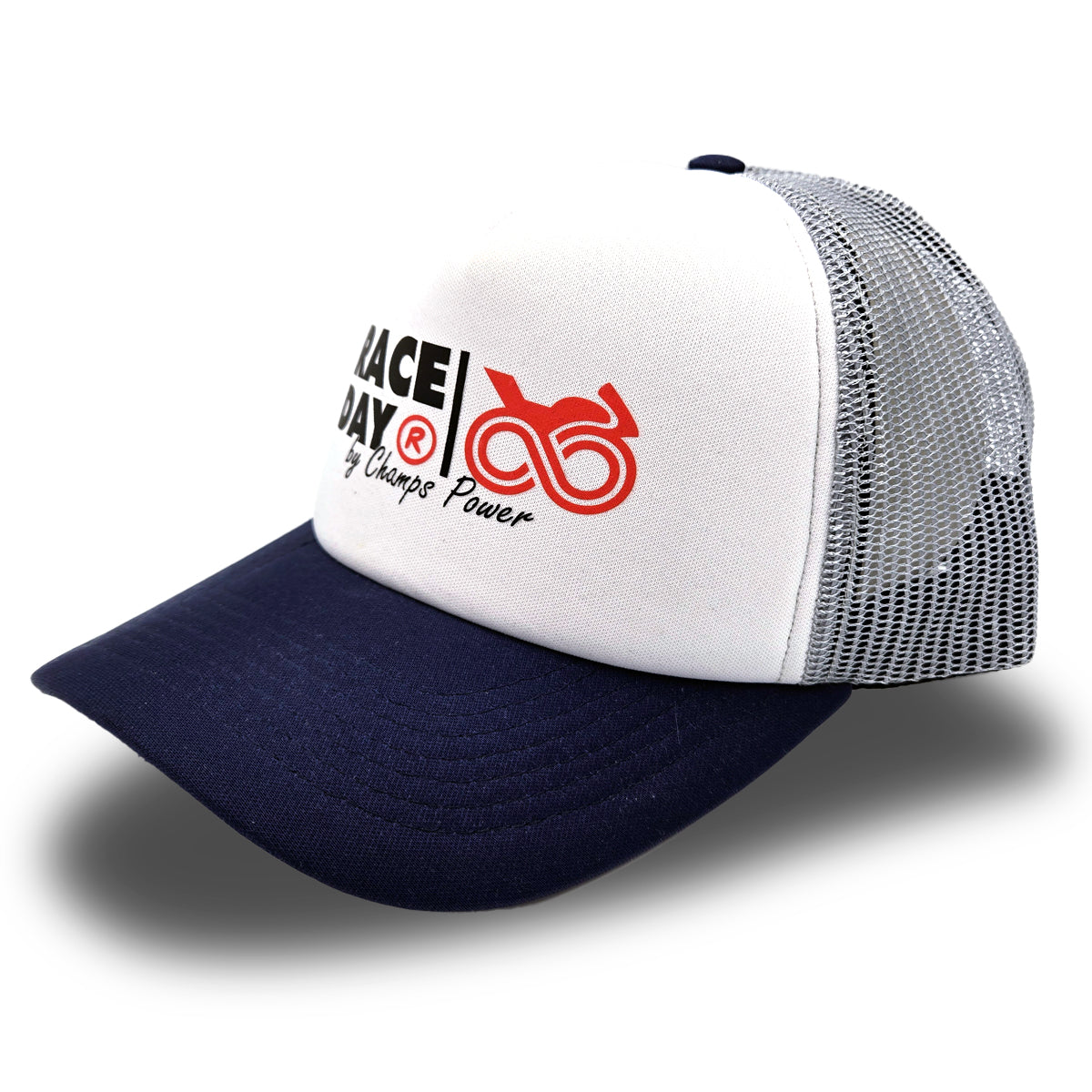GORRA PREMIUM CHAMPS POWER RACE DAY 2025 WHITE, RED AND BLUE