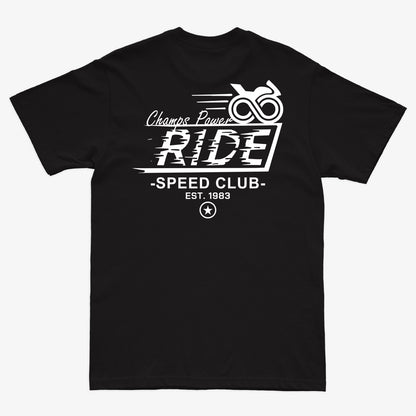 Vista trasera de CAMISETA PREMIUM CHAMPS POWER SPEED CLUB BLACK