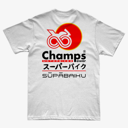 Vista trasera de CAMISETA PREMIUM CHAMPS SUPABAIKU WHITE