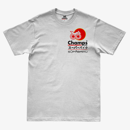 Vista frontal de CAMISETA PREMIUM CHAMPS SUPABAIKU WHITE