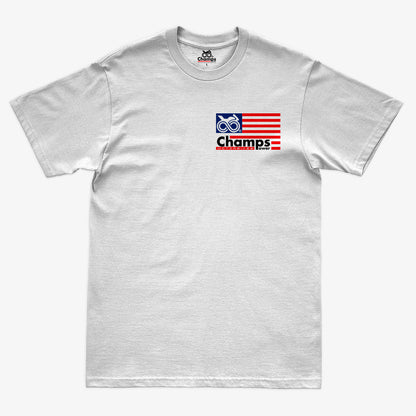 Vista frontal de CAMISETA PREMIUM CHAMPS POWER USA WHITE