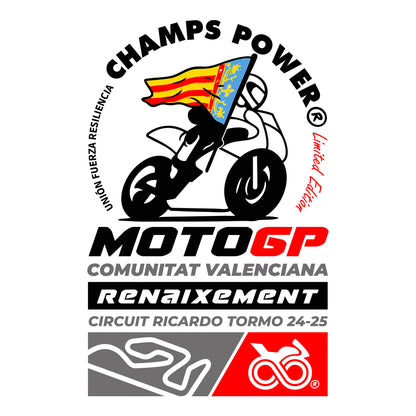 Vista frontal de CAMISETA PREMIUM CHAMPS POWER RENAIXEMENT MOTOGP 24/25 VALENCIA LIMITED EDITION