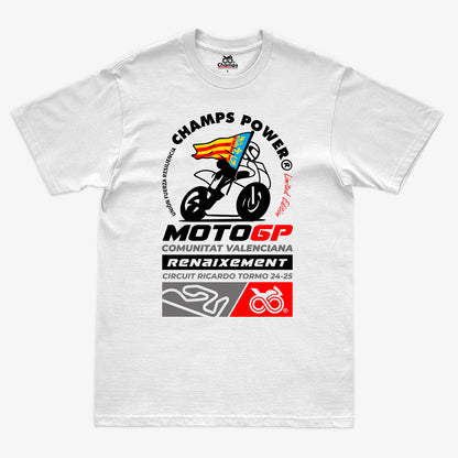 Vista frontal de CAMISETA PREMIUM CHAMPS POWER RENAIXEMENT MOTOGP 24/25 VALENCIA LIMITED EDITION