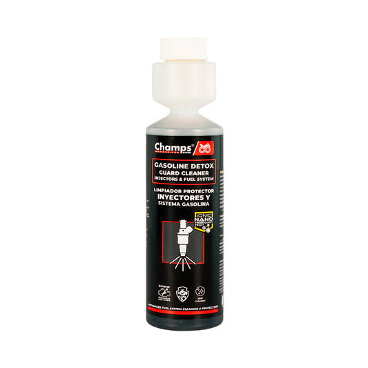 Envase de GASOLINE DETOX · Inyectores y sistema de combustible